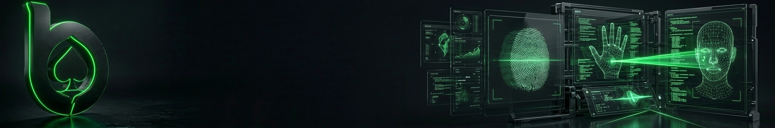 BC Poker biometric security with fingerprint and face scan UI